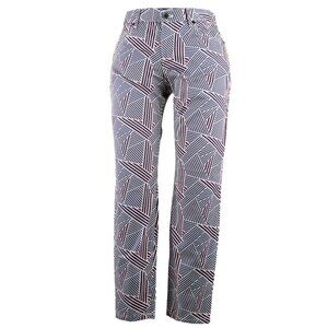 Theory Rochely Cropped Abstract Geometric Print Pants Twee Retro Dopamine Career